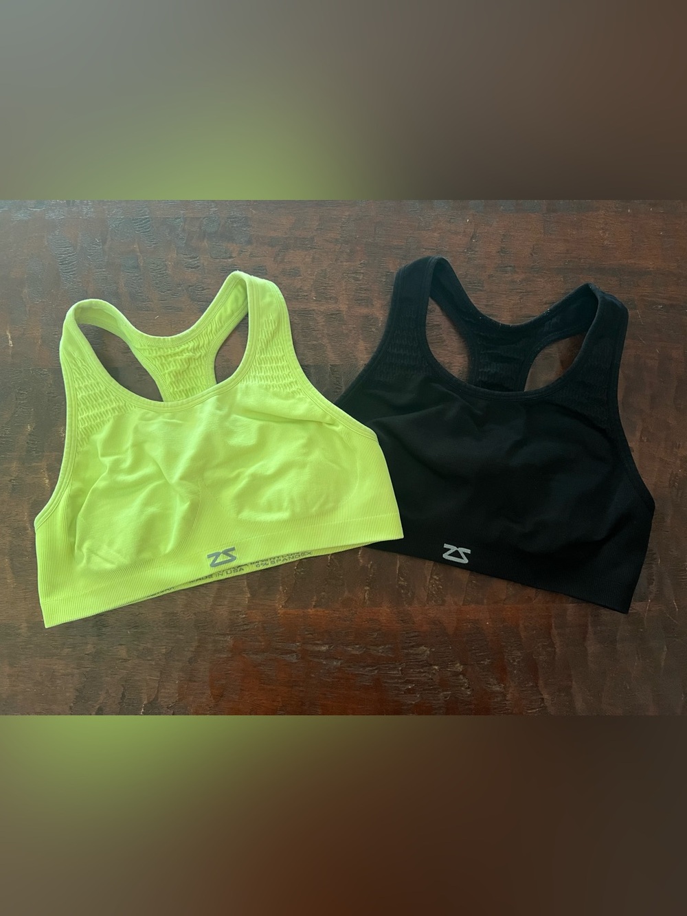 Zensah - Seamless Racerback Sports Bra - Neon Yellow and Black